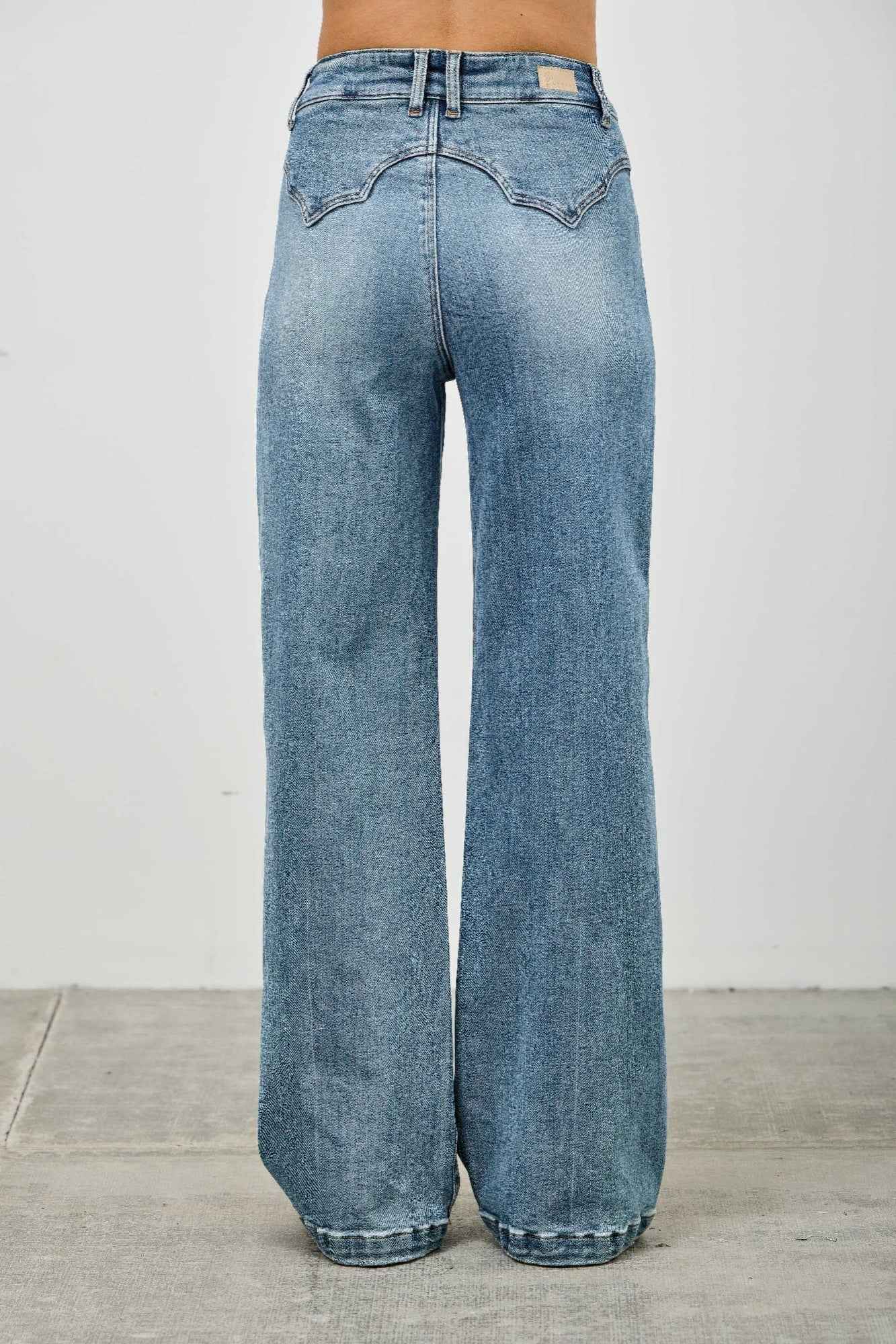High Rise Double Pocket Wide Leg