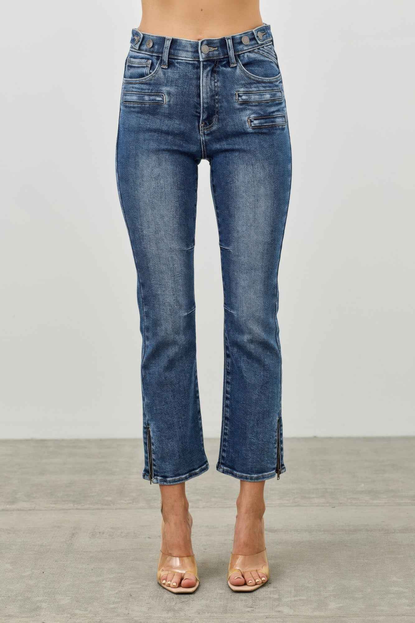 Mid Rise Skinny Crop Tummy Control