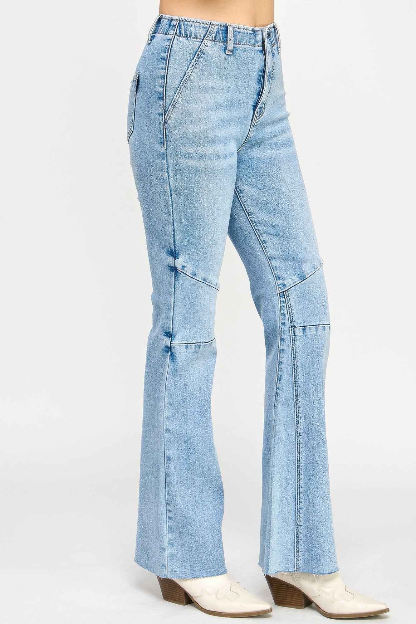 High Rise Flare With Seam Detail
