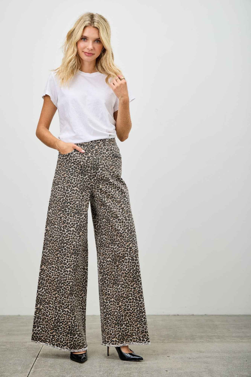 Leopard Super High Rise Wide Leg With Stretch