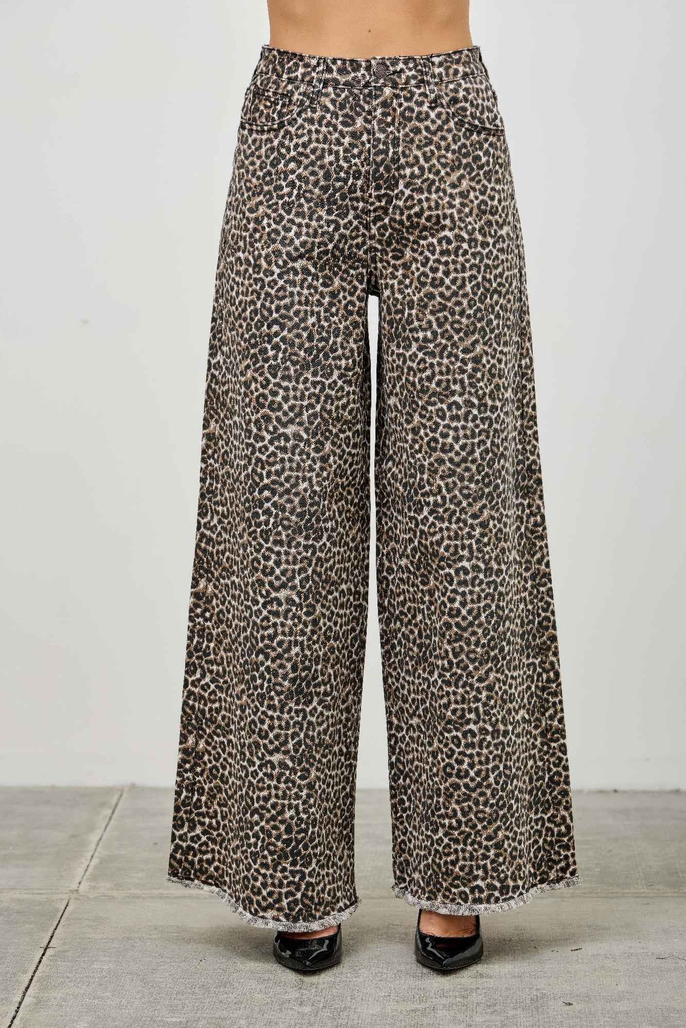 Leopard Super High Rise Wide Leg With Stretch