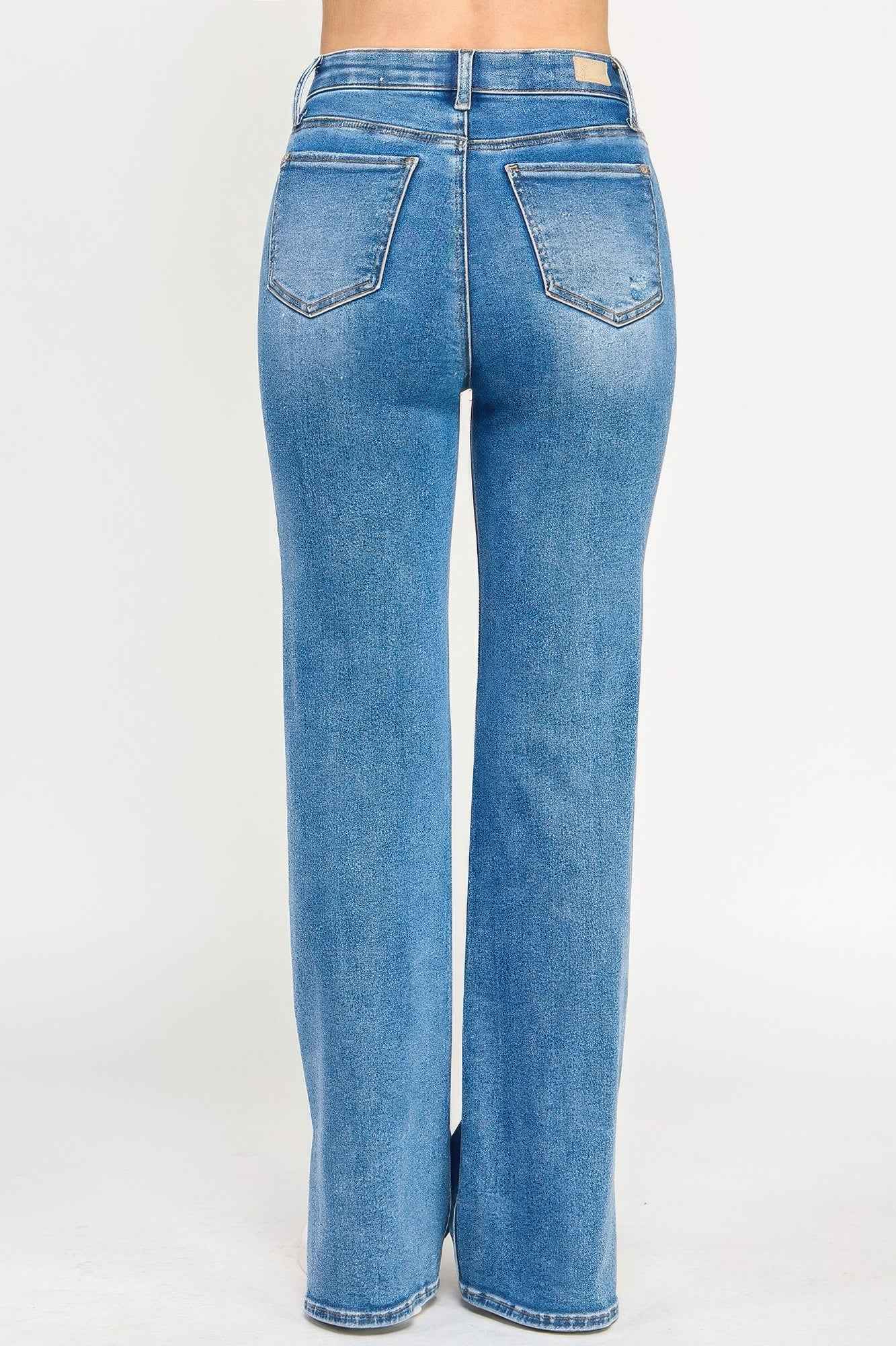 Plus High Rise Straight With Jewel Buttons