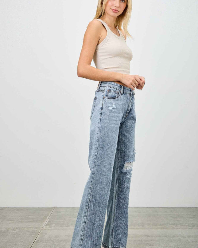 Mid Rise Relaxed Straight With Destroy