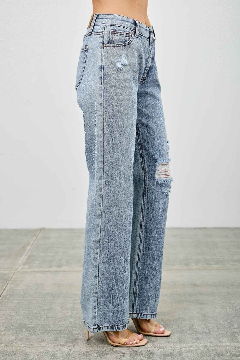 Mid Rise Relaxed Straight With Destroy