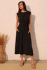 Matte Crepe Ruched Elastic Midi Dress