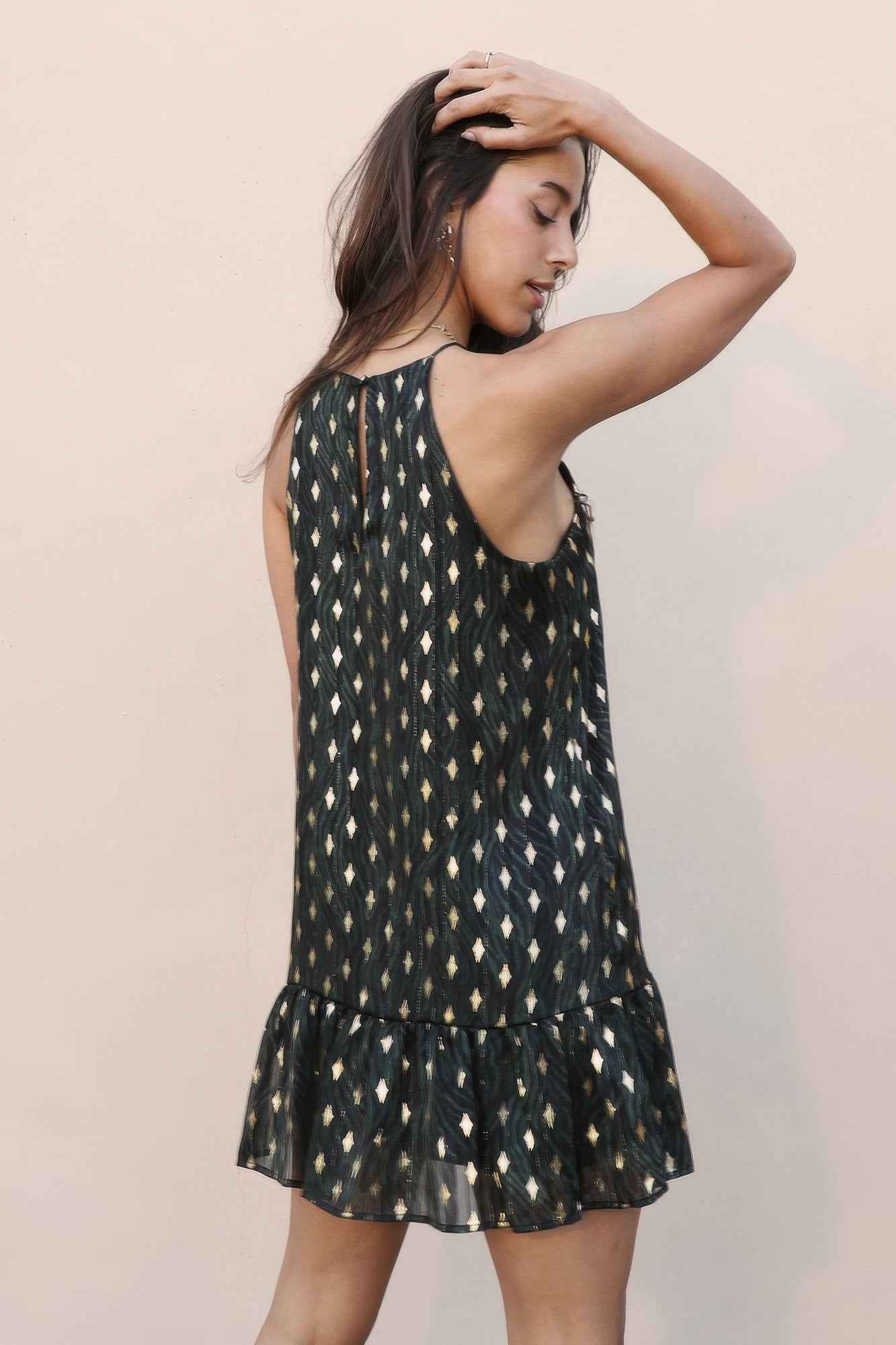 Sacred Tree Ruffle Bottom Dress