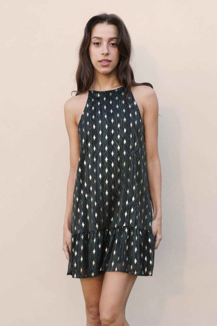 Sacred Tree Ruffle Bottom Dress