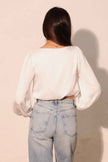 Hammered Satin Long Sleeve Crop Top
