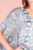 Bohemian Lurex Chiffon Caftan Top With Back Band