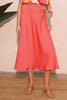 Washed Poly Silk Midi Swing Skirt