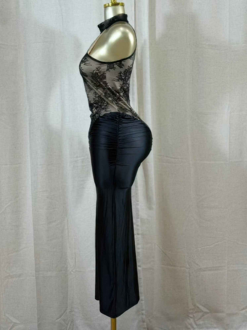 Crimson Lace Hourglass Dress