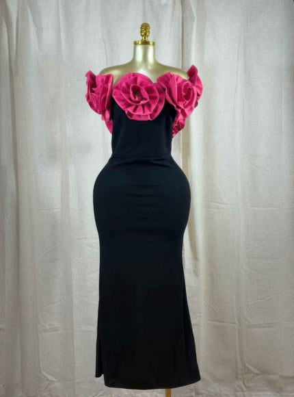 Midnight Magnolia Rosette Gown