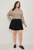Plus Size Cold-shoulder Knit Sweater