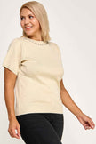 Plus Size Pearl & Rhinestone Knit Sweater Top