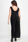 Velvet Plisse Overall Jumpsuit