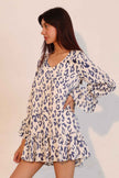 Simple Leopard Dress With Ruffle Cuff