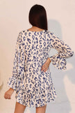 Simple Leopard Dress With Ruffle Cuff
