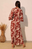 Lucca Leaf Kimono Maxi Dress