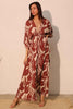 Lucca Leaf Kimono Maxi Dress