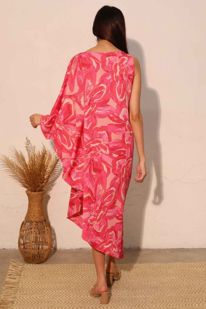 Chasing Petals One Sleeve Dress