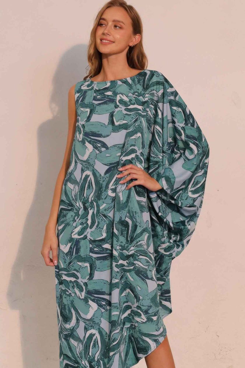Chasing Petals One Sleeve Dress
