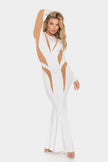 Mesh Cut Out Detail Maxi Dress