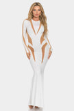 Mesh Cut Out Detail Maxi Dress