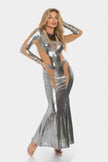 Mesh Cut Out Detail Maxi Dress