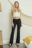 Mid Rise Black Skinny Boot Cut With Super Stretch