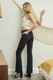 Mid Rise Black Skinny Boot Cut With Super Stretch