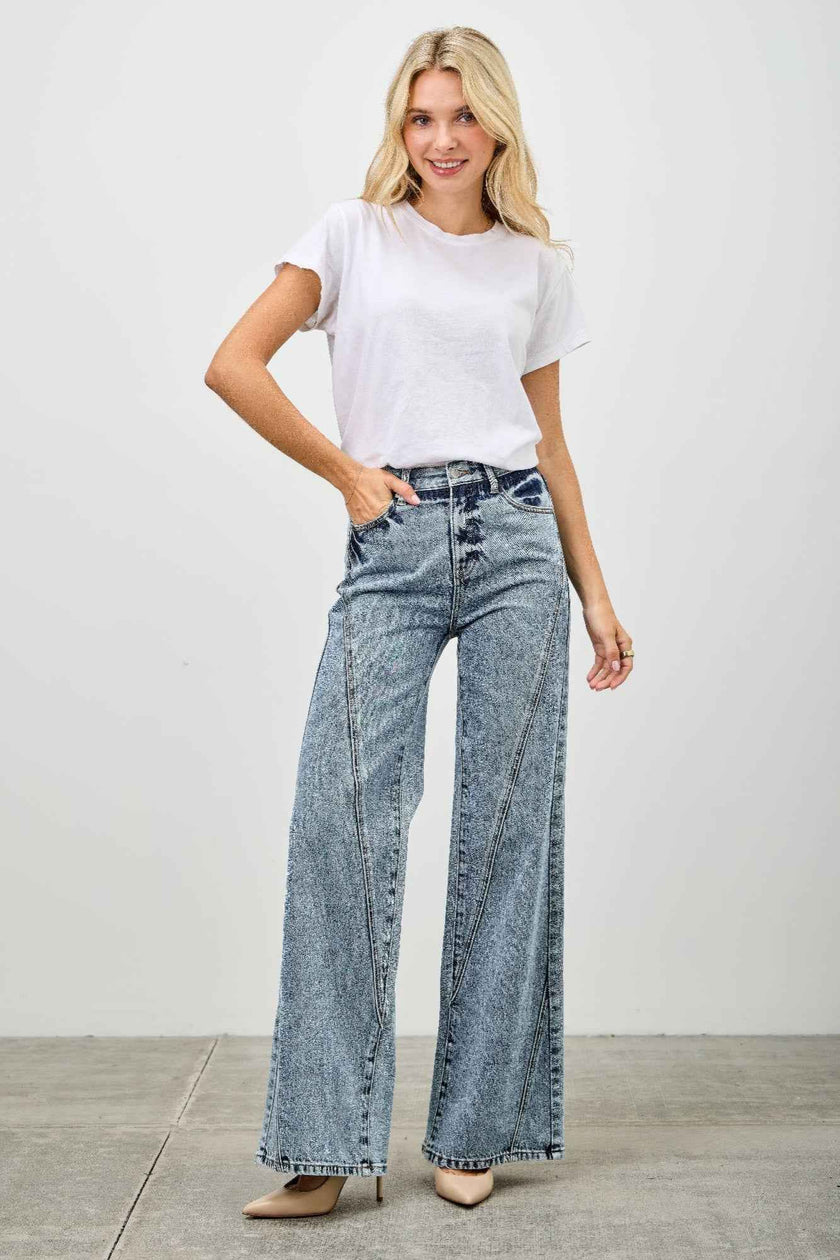 High Rise Relaxed Straight With Seam Detail