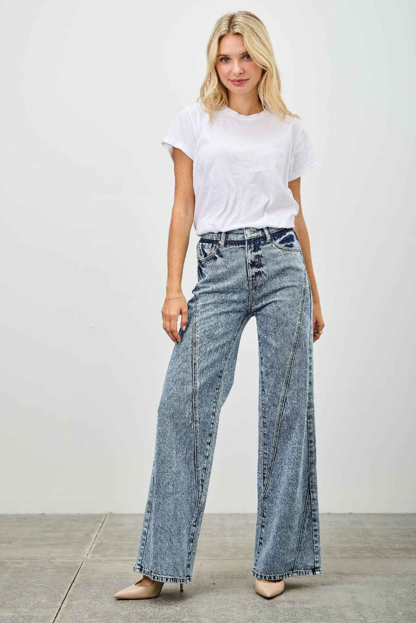 High Rise Relaxed Straight With Seam Detail