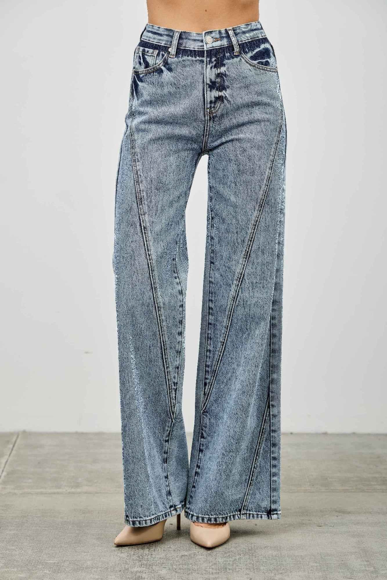 High Rise Relaxed Straight With Seam Detail