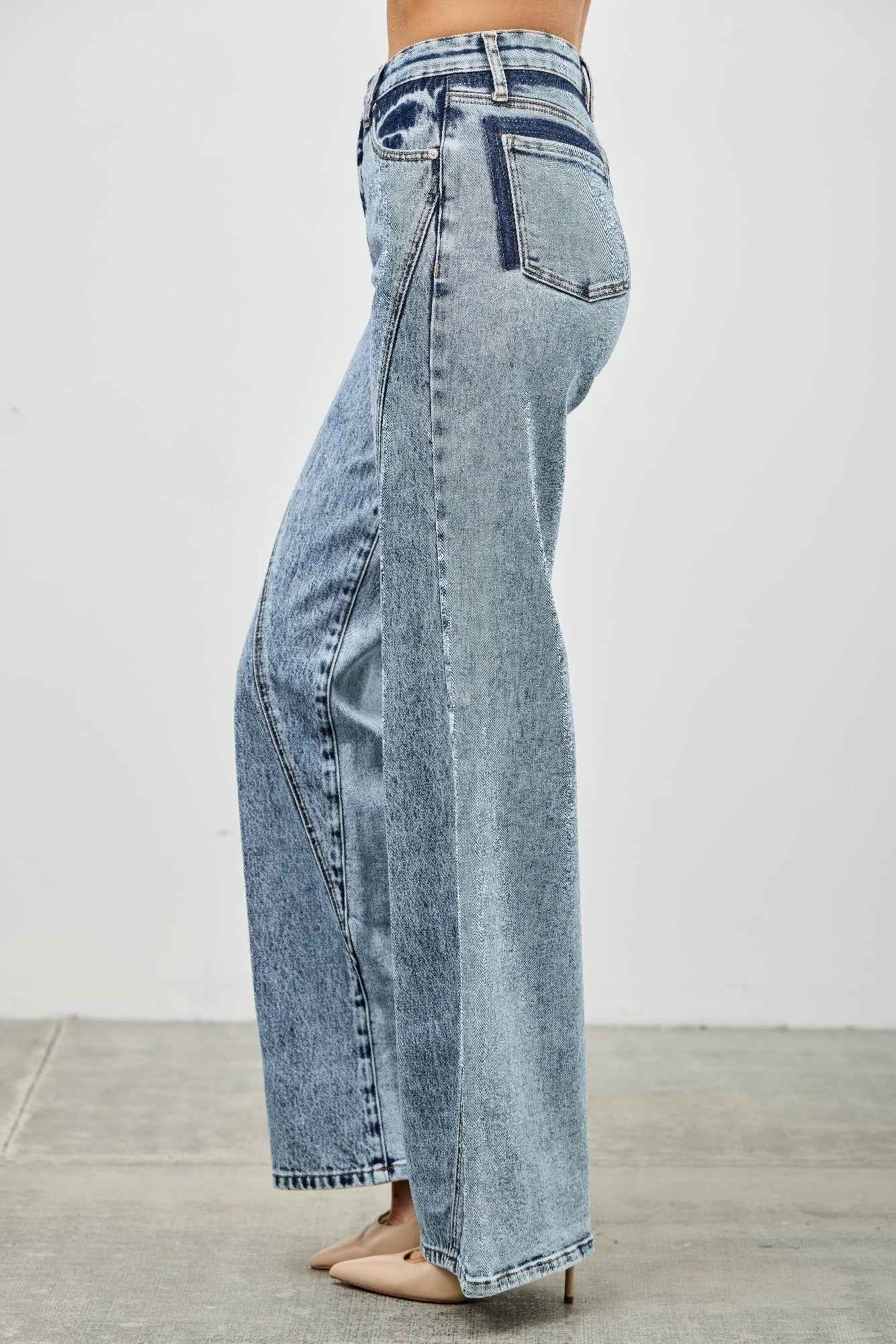 High Rise Relaxed Straight With Seam Detail