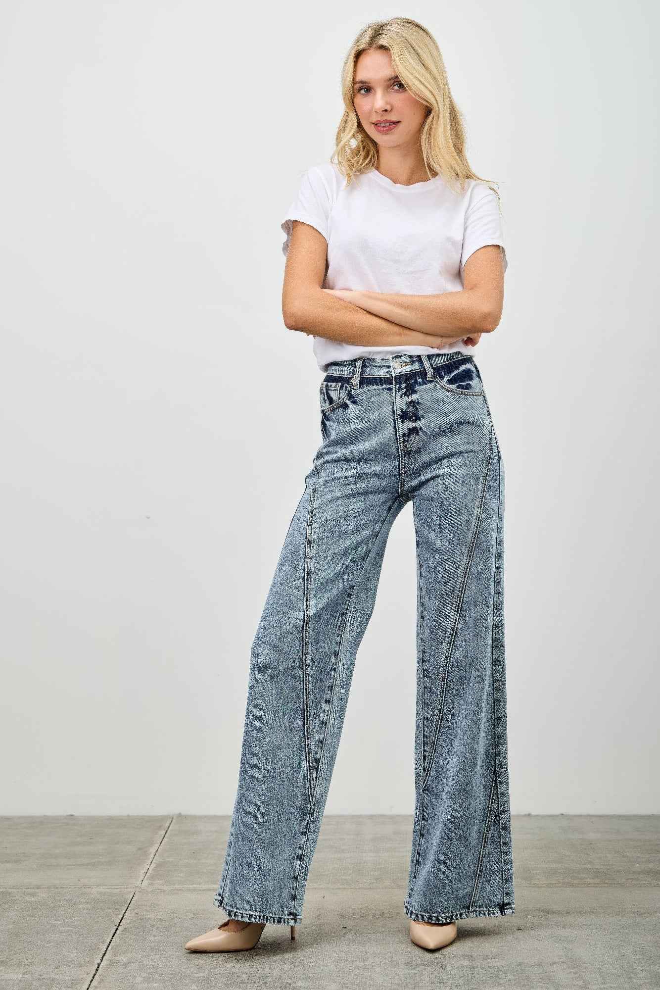 High Rise Relaxed Straight With Seam Detail