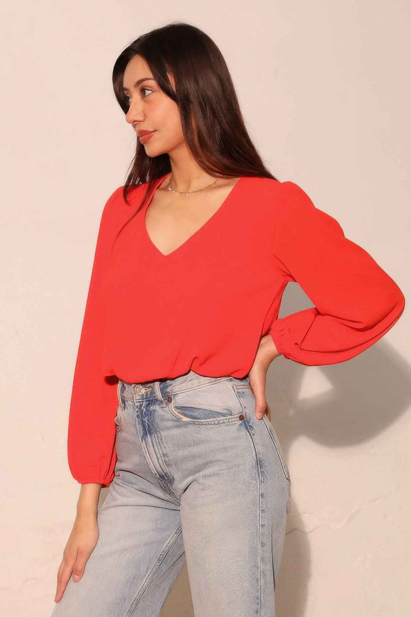 Textured Solid Long Sleeve Crop Top