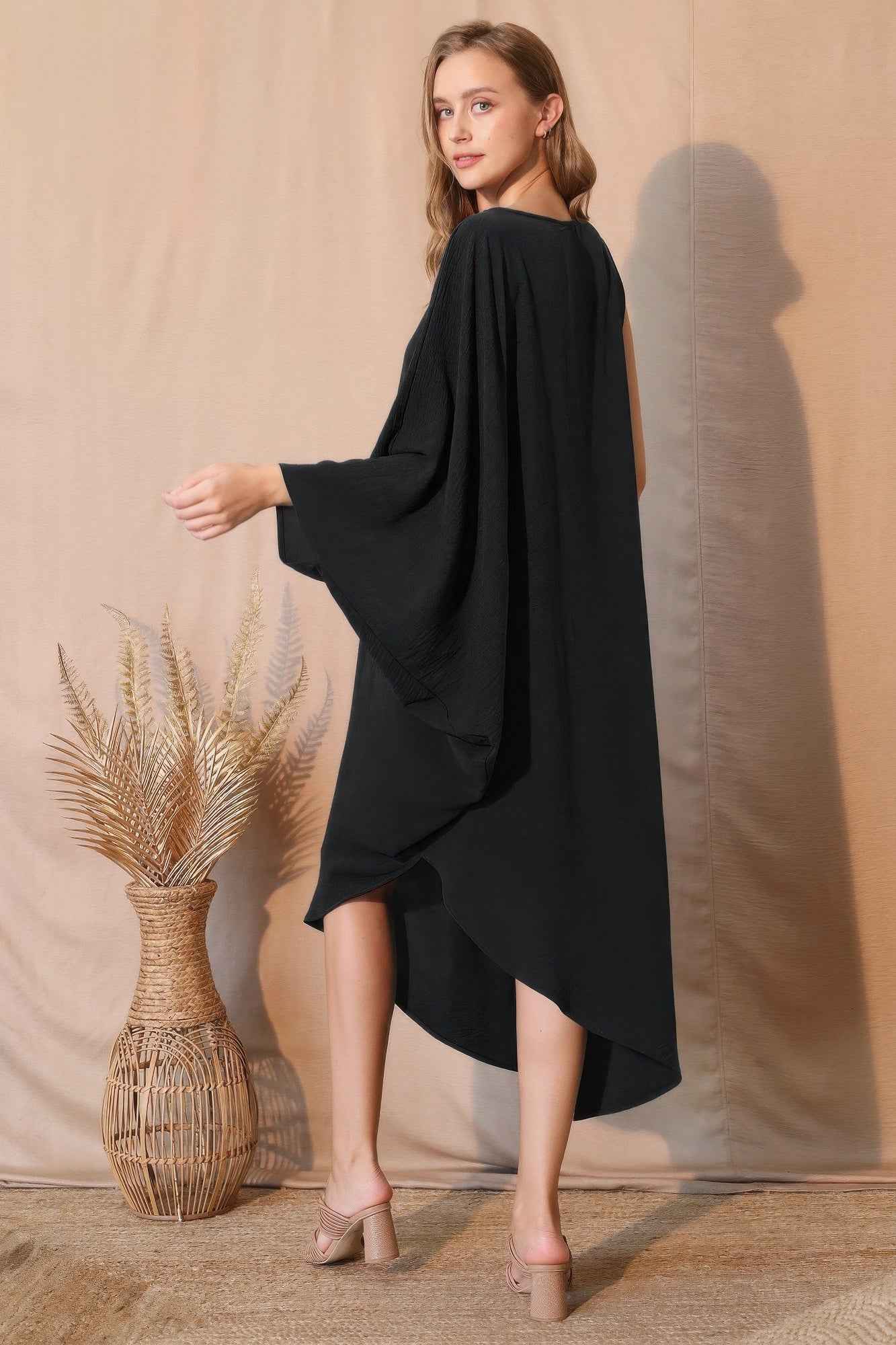 Matte Crepe One Sleeve Dress