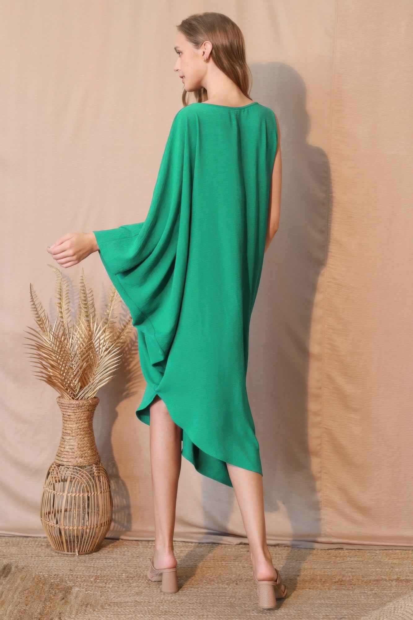 Matte Crepe One Sleeve Dress