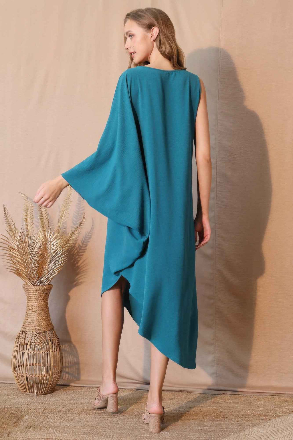 Matte Crepe One Sleeve Dress
