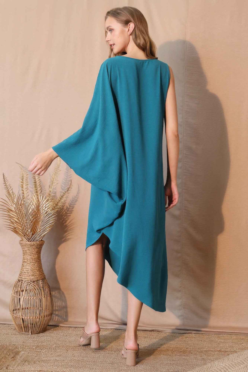 Matte Crepe One Sleeve Dress