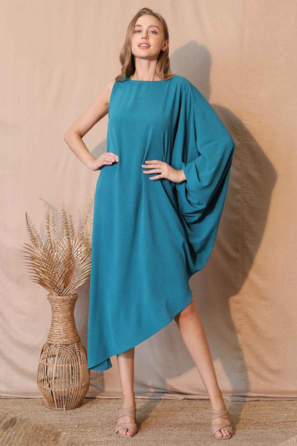 Matte Crepe One Sleeve Dress