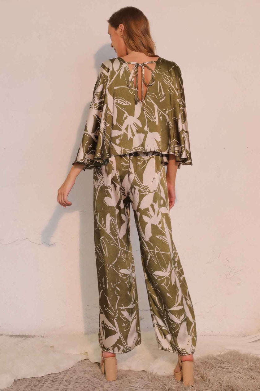 Dreaming Lily Satin Cape Jumpsuit
