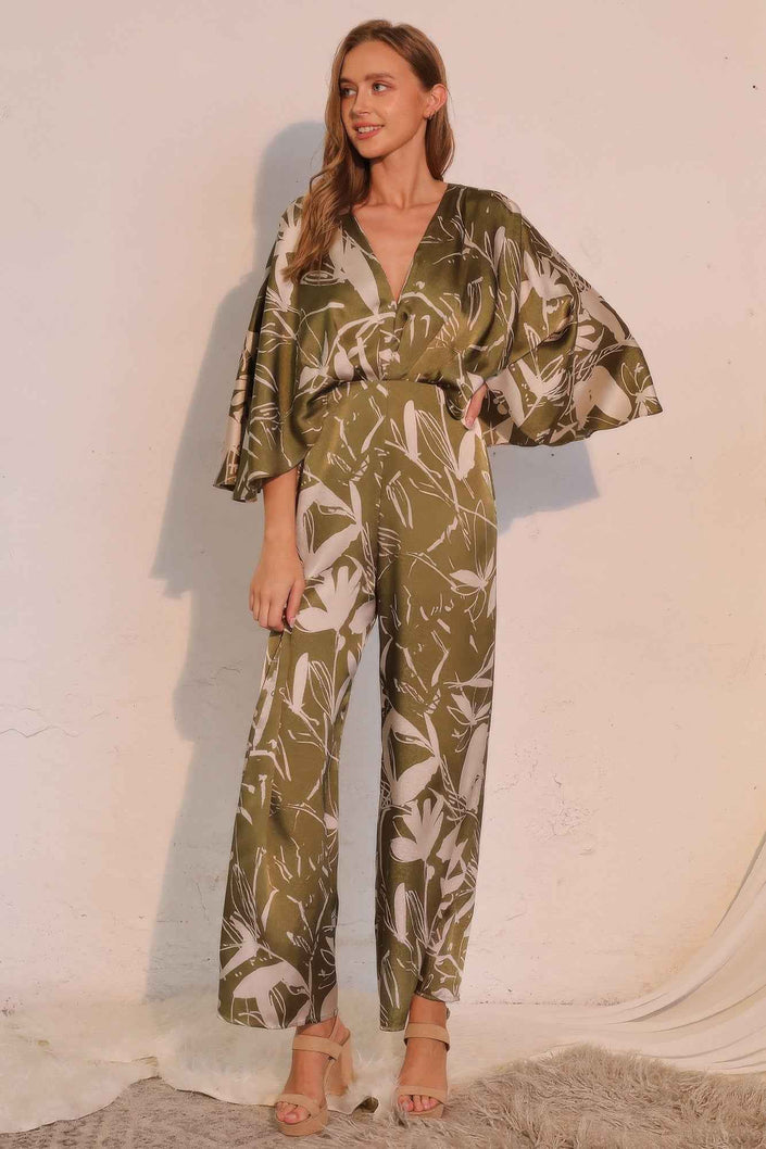 Dreaming Lily Satin Cape Jumpsuit