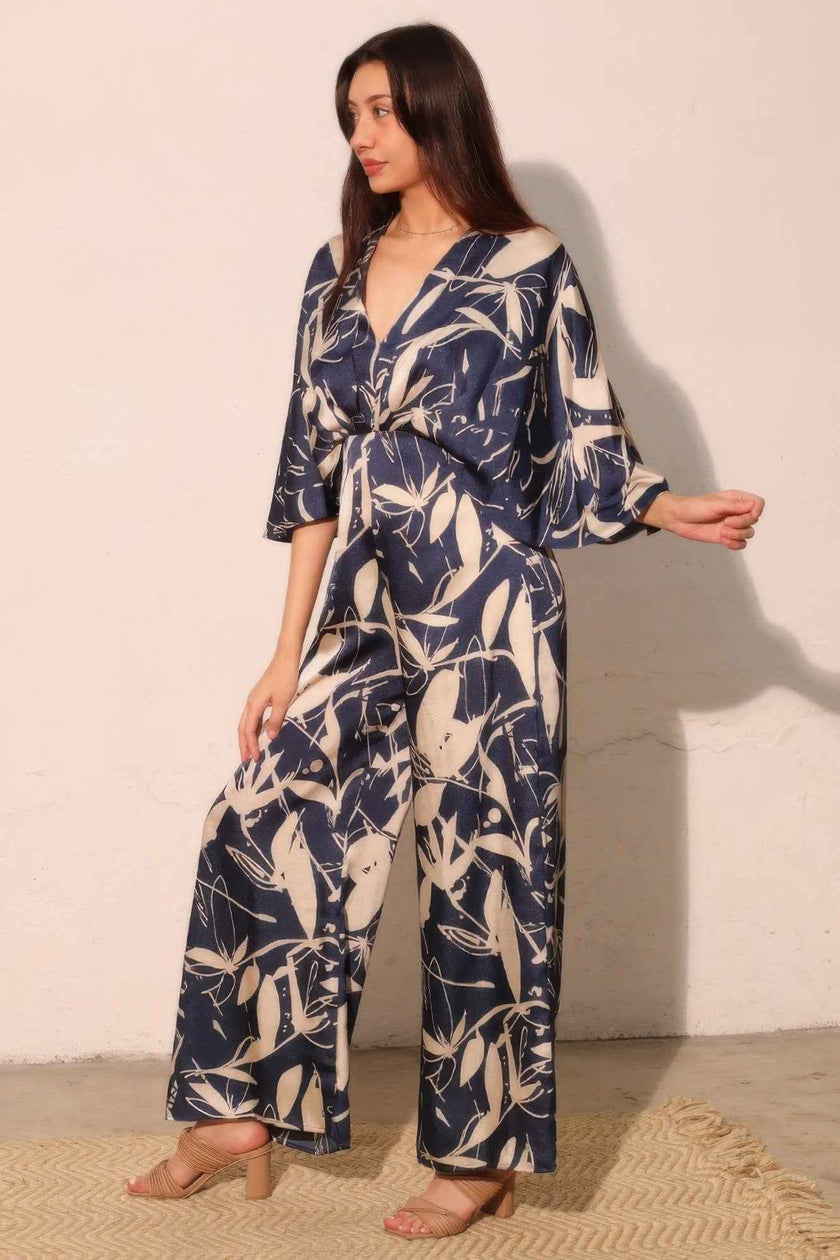 Dreaming Lily Satin Cape Jumpsuit