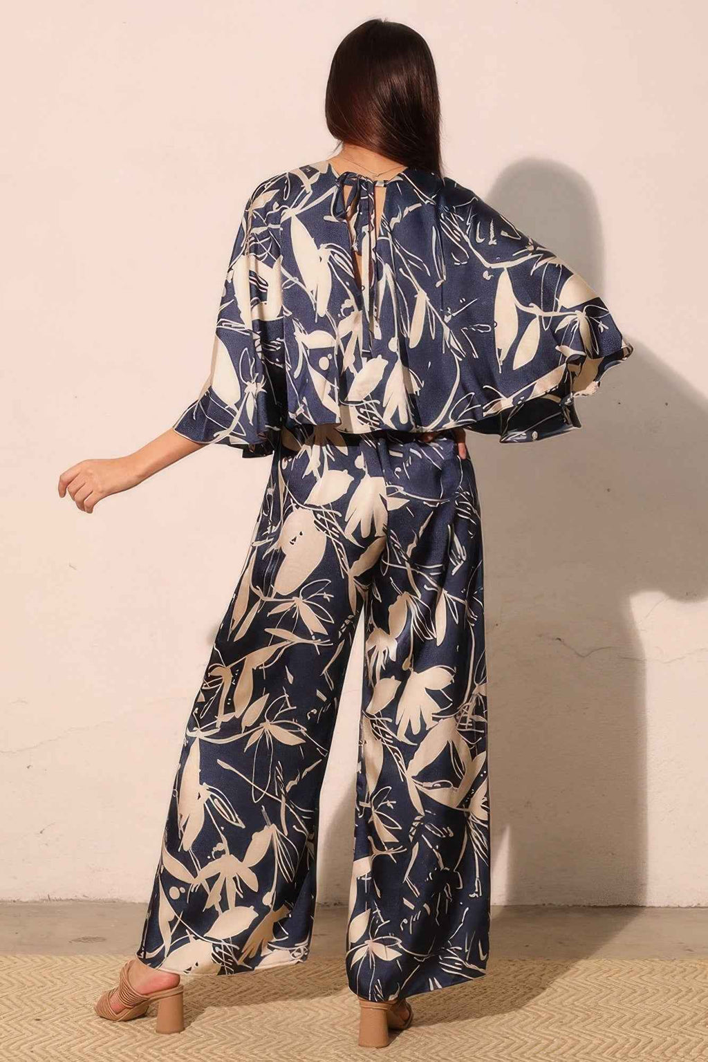 Dreaming Lily Satin Cape Jumpsuit