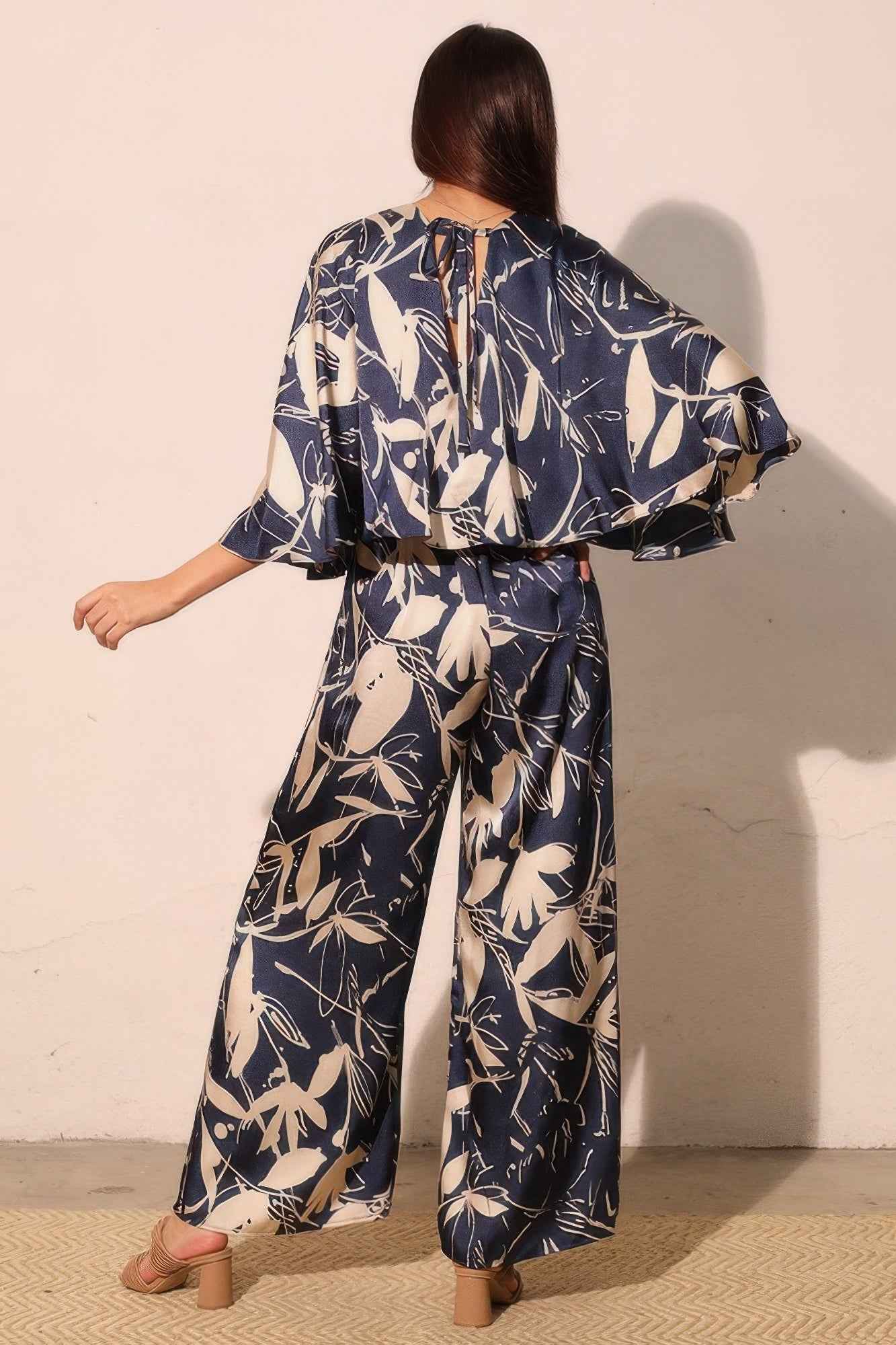 Dreaming Lily Satin Cape Jumpsuit