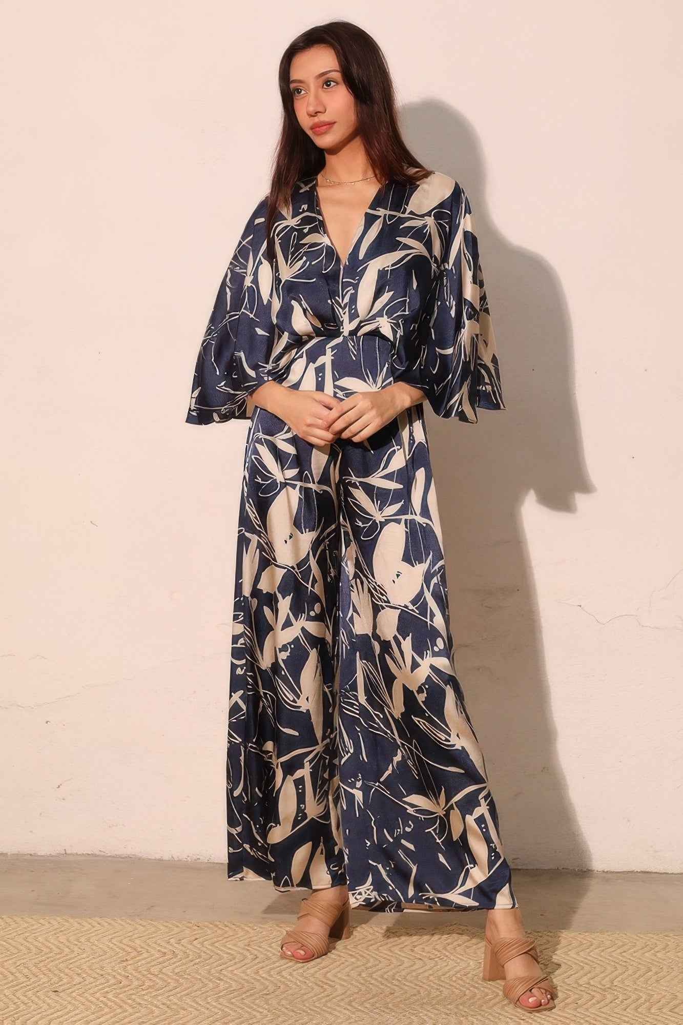 Dreaming Lily Satin Cape Jumpsuit