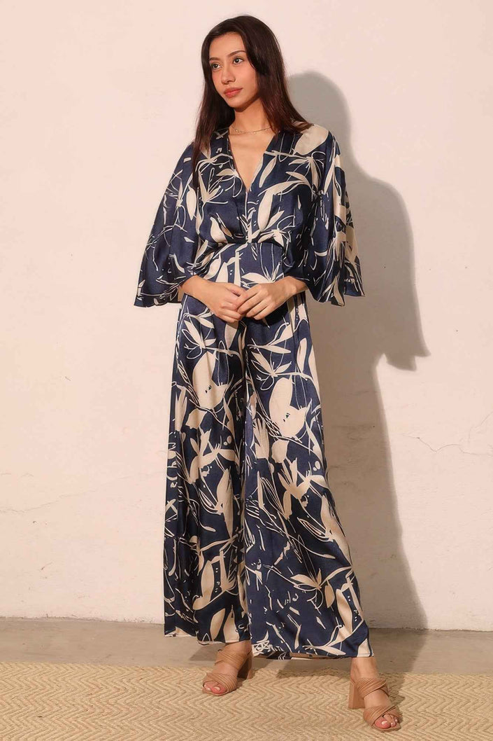 Dreaming Lily Satin Cape Jumpsuit