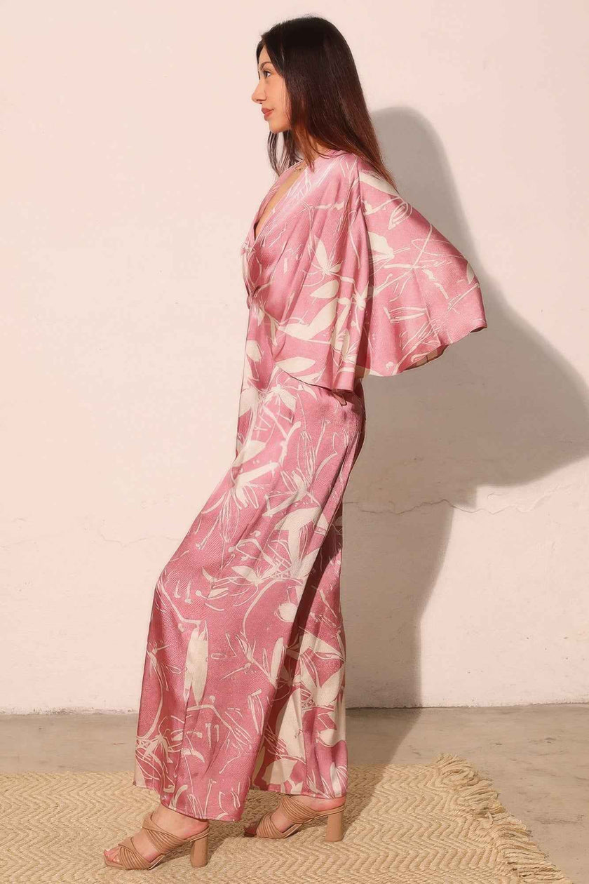 Dreaming Lily Satin Cape Jumpsuit