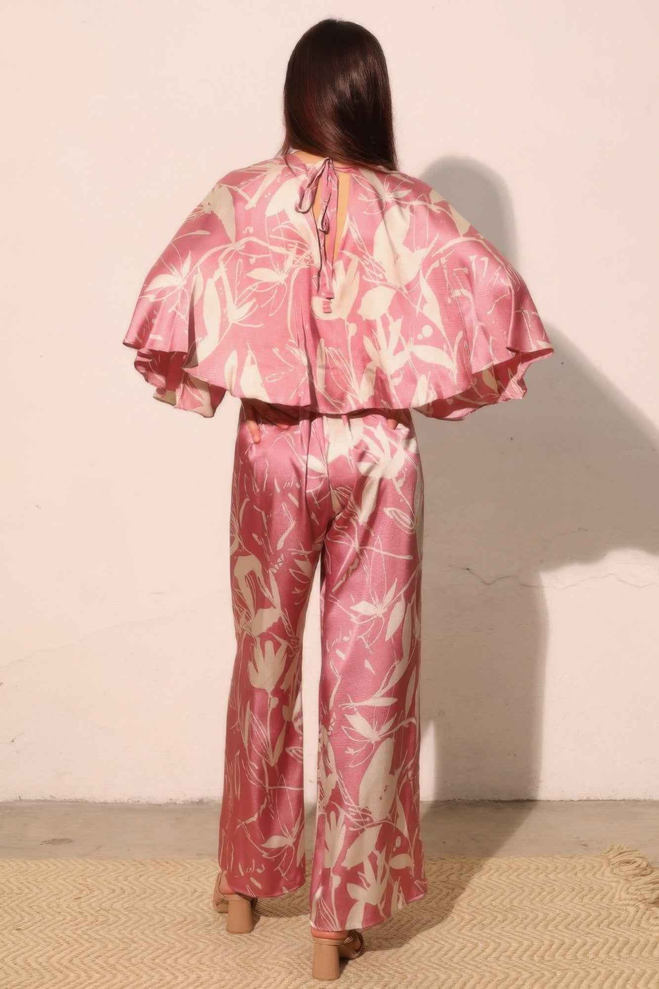 Dreaming Lily Satin Cape Jumpsuit